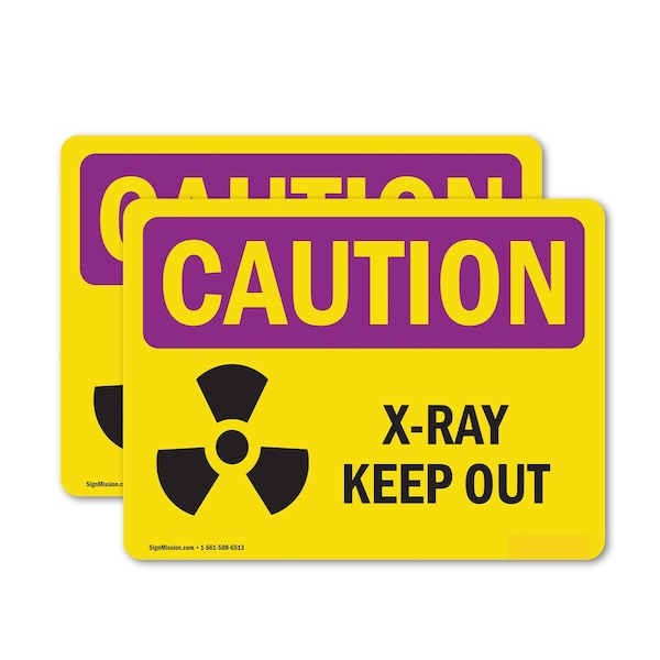Signmission Radiation & Laser Sign, 7 in H x 10 in W, Vinyl Decal, Rectangle OS-2PACK-CR-D-710-L-10200 - main